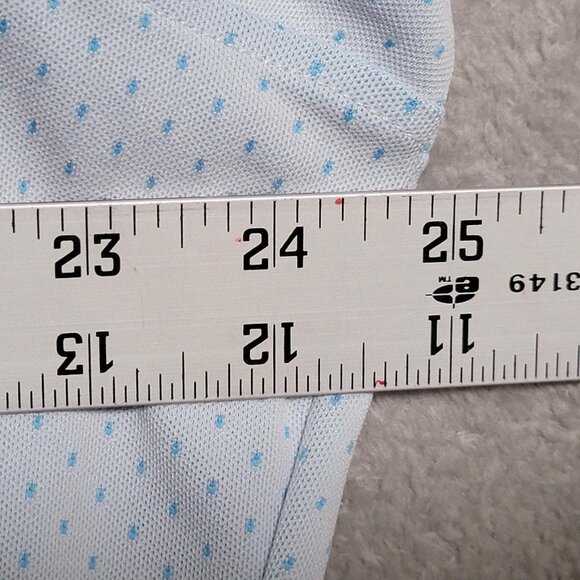 G FORE Polo Shirt Mens XL Light Blue Micro Dot Golf Performance Stretch Preppy - Picture 10 of 12